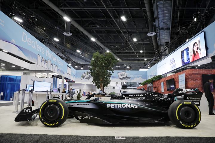NADA 2026 · Mercedes-AMG F1 show car at the Solera booth